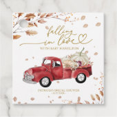 Étiquettes Cadeau Tomber dans l'amour Baby shower d'automne (Devant)