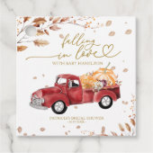 Étiquettes Cadeau Tomber dans l'amour Baby shower d'automne (Devant)