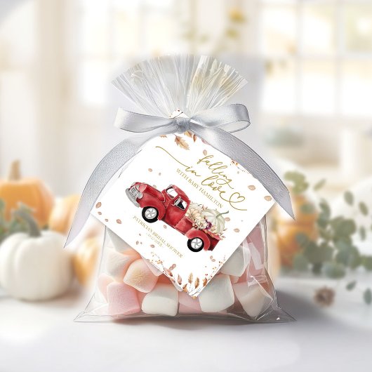 Étiquettes Cadeau Tomber dans l'amour Baby shower d'automne