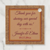 Étiquettes Cadeau Tomber dans l'amour, Feuilles d'automne, Favoris d (Dos)