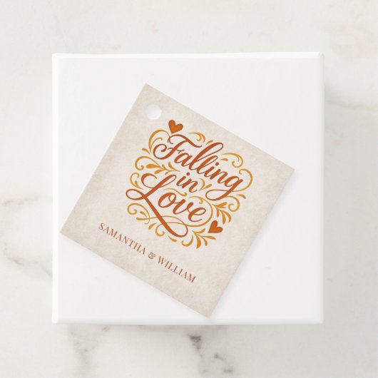 Étiquettes Cadeau Tomber dans l'amour Mariage d'automne moderne (En situation)