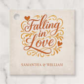 Étiquettes Cadeau Tomber dans l'amour Mariage d'automne moderne (Devant)