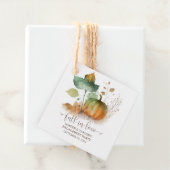 Étiquettes Cadeau Tomber dans l'amour Rustique Élégant Citrouille (En situation)