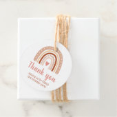 Étiquettes Cadeau Tone Boho arc-en-ciel Anniversaire Merci de fête (En situation)