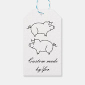 Étiquettes-cadeau Tonnerre d'animal de porc (Dos)