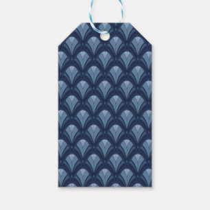 ÉTIQUETTES-CADEAU TONS BLEU ART DÉCO MOTIF