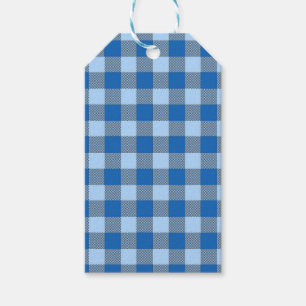 ÉTIQUETTES-CADEAU TONS DE MOTIF BLEU PLAID
