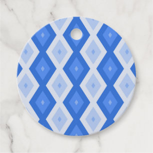Étiquettes Cadeau Tons de motif de diamant bleu