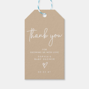 Étiquettes-cadeau Tons muets minimaliste Baby shower moderne Boho