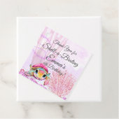 Étiquettes Cadeau Tortue 4e anniversaire, sous la mer (En situation)