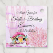 Étiquettes Cadeau Tortue 4e anniversaire, sous la mer (Dos)