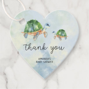 Étiquettes Cadeau Tortue de mer - Baby shower merci Favoriser Tags