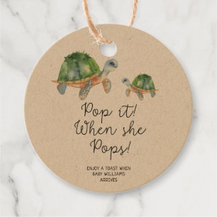 Étiquettes Cadeau Tortue de mer - POP IT LORSQU'ELLE POPS Favor Tags