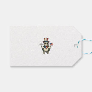 Étiquettes-cadeau Tortue Patriotique Gravure Vintage Graphique pour
