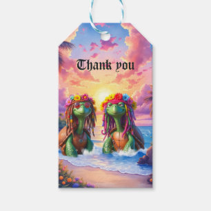Étiquettes-cadeau Tortues Reggae – Vibes d'Île pour Toujours.