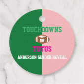 Étiquettes Cadeau Touchdowns ou Tutus Genre Reveal (Devant)