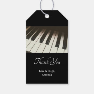 Étiquettes-cadeau Touches de piano - Photographie noir et blanc élég