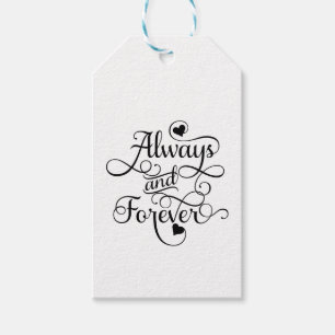 Étiquettes-cadeau Toujours et pour toujours, Mariage ou Saint Valent