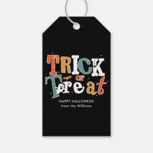 Étiquettes-cadeau Tour de Trick Or Treat Halloween couleur modifiabl