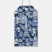 Étiquettes-cadeau Tour Eiffel Paris complexe Toile Bleue (Devant)
