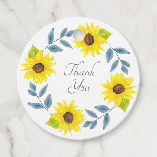Étiquettes Cadeau Tournesol (Devant)