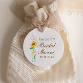 Étiquettes Cadeau Tournesol d'automne Rustique Jaune Fête des mariée