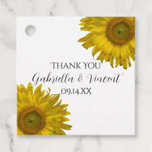 Étiquettes Cadeau Tournesol jaune