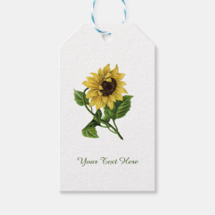 Étiquettes-cadeau Tournesol jaune Vintage personnalisé