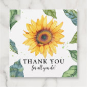 Étiquettes Cadeau Tournesol Merci (Devant)