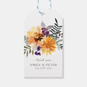 Étiquettes-cadeau Tournesol rustique & Fleur sauvage Douche Mariage  (Devant)