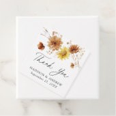 Étiquettes Cadeau Tournesols d'automne rustique et Mariage Fleur sau (En situation)