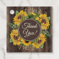 Tournesols jaunes Bois rustique Merci