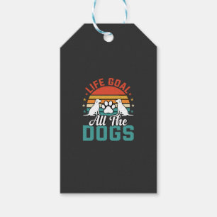 Étiquettes-cadeau Tous les chiens Amateur de chiens rétro