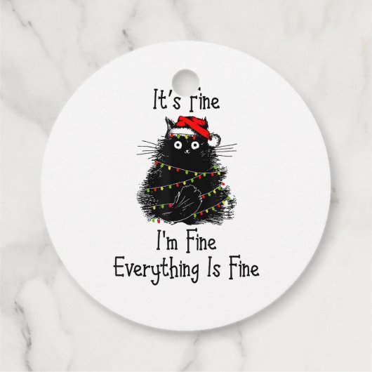 Étiquettes Cadeau Tout est fin Noël clair Noir (Dos)