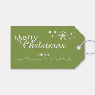 Étiquettes-cadeau Traditionnel - Vert doux - Balises Cadeaux personn