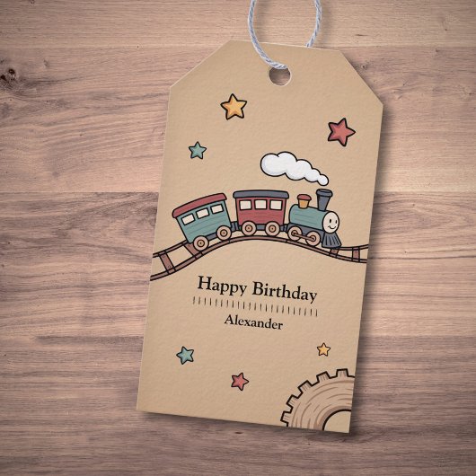 Étiquettes-cadeau Train en bois