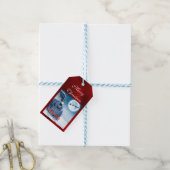 Étiquettes-cadeau Train Joyeux Noël Père Noël Red Foil (Avec de laficelle)