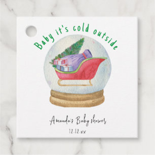 Étiquettes Cadeau Traîneau du Père Noël - bébé il fait froid dehors
