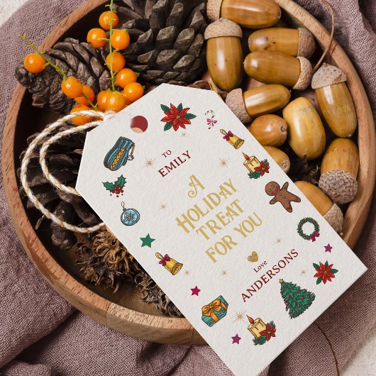 Étiquettes-cadeau Trait de Noël personnalisé de/à