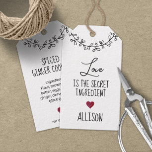 Étiquettes-cadeau Traitement fait maison personnalisé avec lettrage
