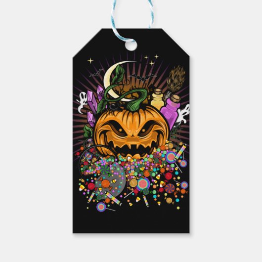 Étiquettes-cadeau Traitements d'Halloween (Devant)