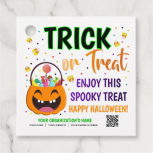 Étiquettes Cadeau Traiter ou traiter Halloween QR Code Treat
