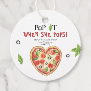 Étiquettes Cadeau tranche de pizza bébé - Pop it! Quand elle éclate!
