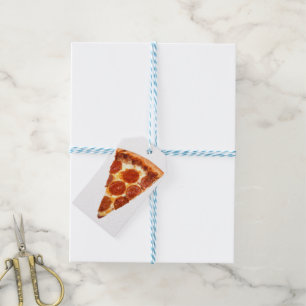 Étiquettes-cadeau tranche de pizza pepperoni classique de SlipperyJo