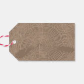 Étiquettes-cadeau Tranche en bois rustique | Balise cadeau (Dos Horizontal)