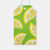 Étiquettes-cadeau Tranches de citron sur Arrière - plan vert citron (Dos)