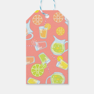 ÉTIQUETTES-CADEAU TRANCHES DE FRUITS COLORÉS ET PITCHES DE JUS