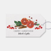 Étiquettes-cadeau Tranches d'Orange et Cannelle de Noël (Devant (Horizontal))