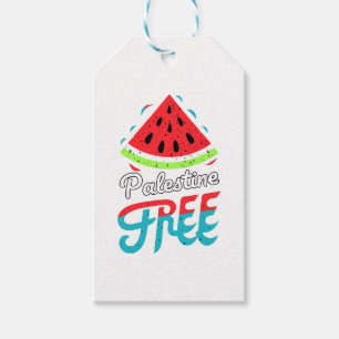 Étiquettes-cadeau Tranches paisibles Watermelon Free Palestine - Sou