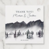 Étiquettes Cadeau Tree Forest Mountain Lakeside Mariage Merci (Dos)